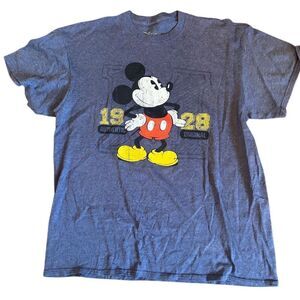 Disney Men's Mickey Mouse Graphic Tee Blue Size L Short Sleeve